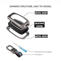 KIA | ZINC ALLOY + SILICONE CAR KEY CASE | FOR 3 BUTTON KEY
