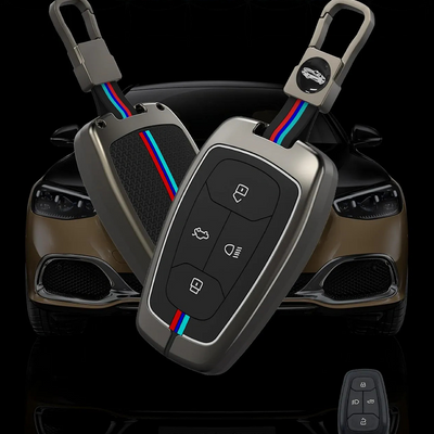 TATA | ZINC ALLOY + SILICONE CAR KEY CASE | FOR 4 BUTTON KEY