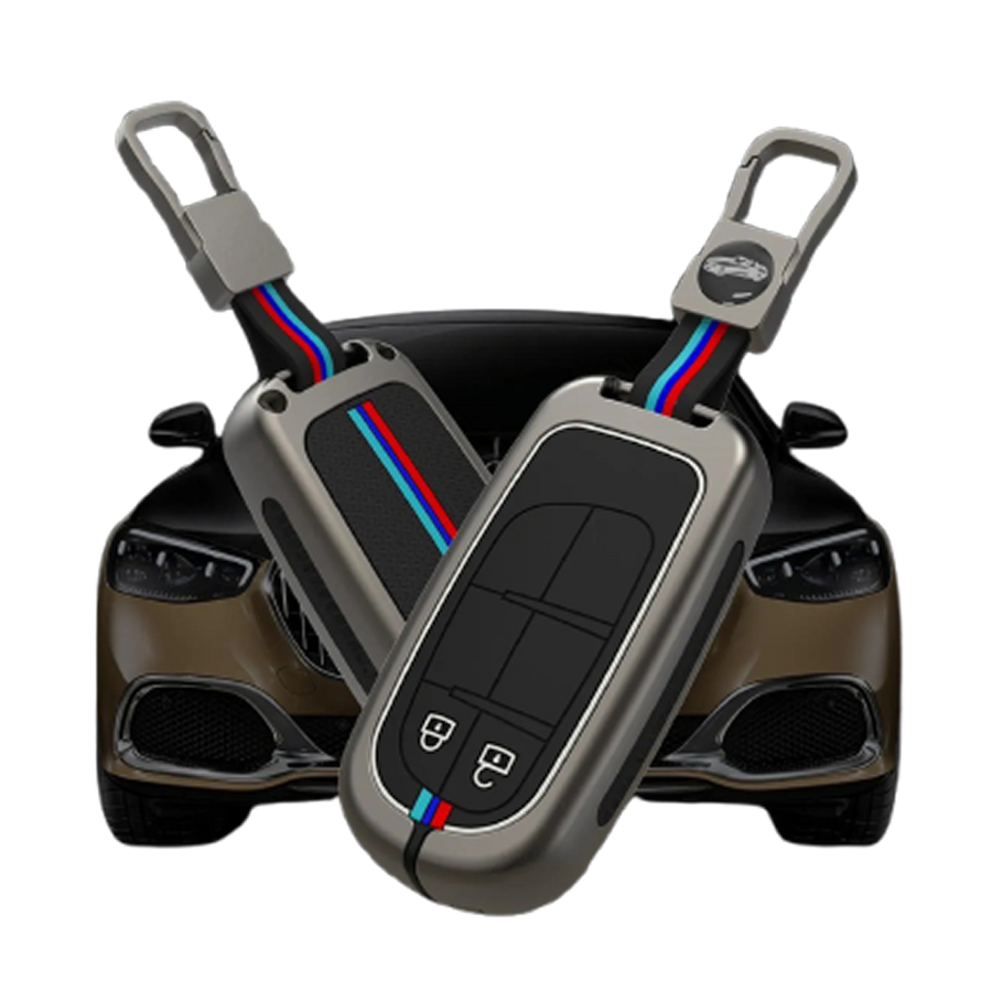 JEEP | ZINC ALLOY + SILICONE CAR KEY CASE | FOR 2 BUTTON KEY
