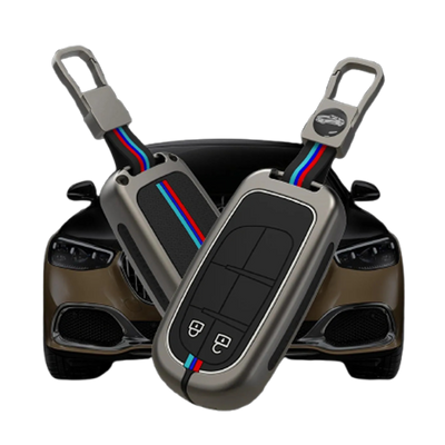 JEEP | ZINC ALLOY + SILICONE CAR KEY CASE | FOR 2 BUTTON KEY