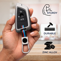 BMW | ZINC ALLOY + SILICONE CAR KEY CASE | FOR 3 BUTTON KEY