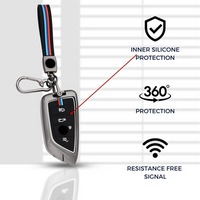 BMW | ZINC ALLOY + SILICONE CAR KEY CASE | FOR 4 BUTTON KEY