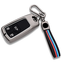 AUDI | ZINC ALLOY + SILICONE CAR KEY CASE |  FOR 3 BUTTON KEY