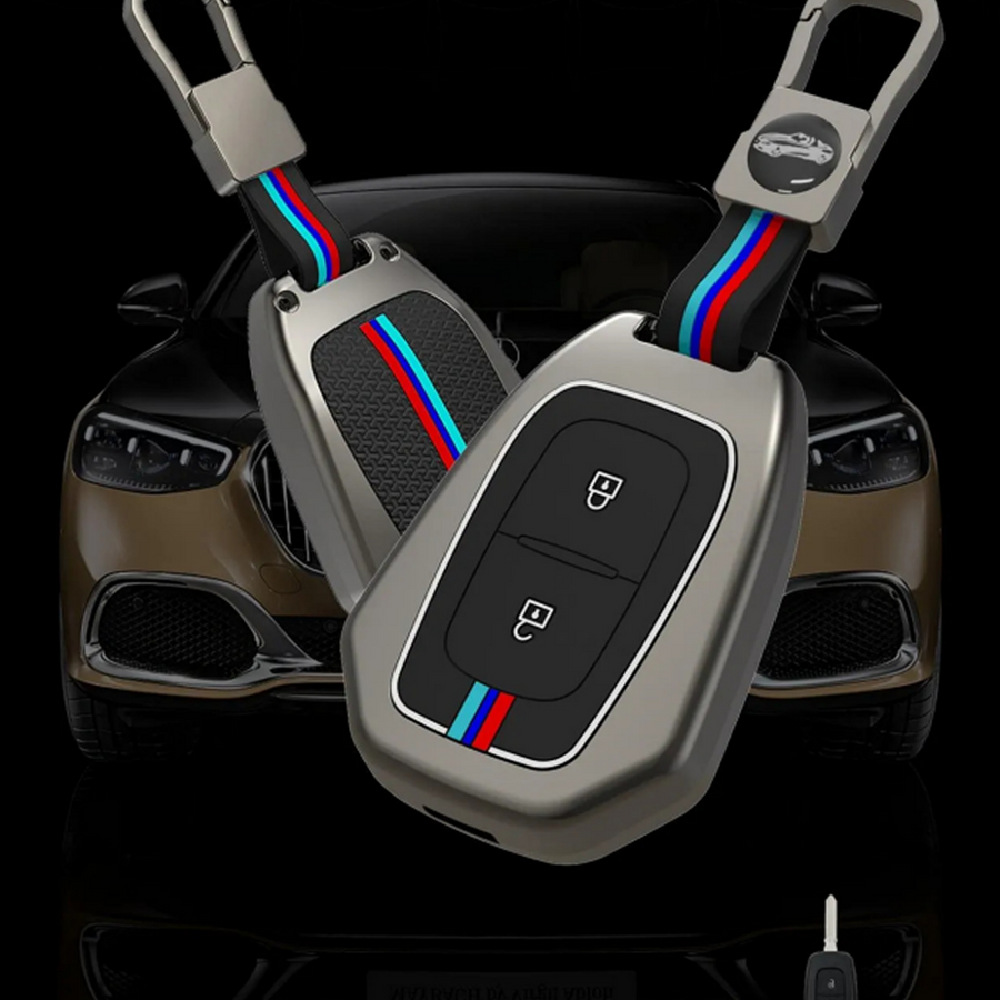 RENAULT | ZINC ALLOY + SILICONE CAR KEY CASE | FOR 2 BUTTON KEY