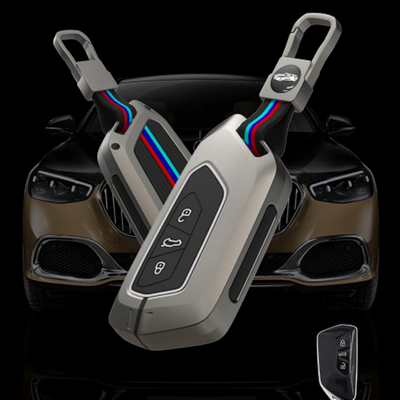 SKODA/VOLKSWAGEN | ZINC ALLOY + SILICONE CAR KEY CASE | FOR 3 BUTTON KEY