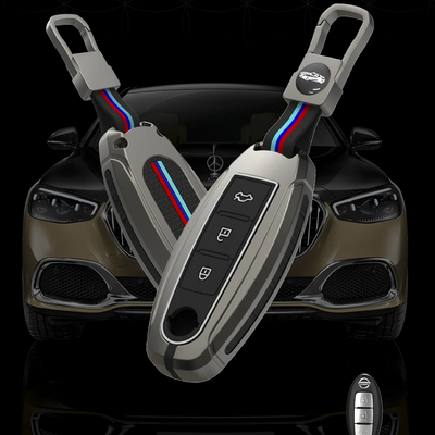 NISSAN | ZINC ALLOY + SILICONE CAR KEY CASE | FOR 3 BUTTON KEY