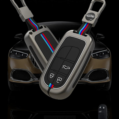 JEEP | ZINC ALLOY + SILICONE CAR KEY CASE | FOR 3 BUTTON KEY