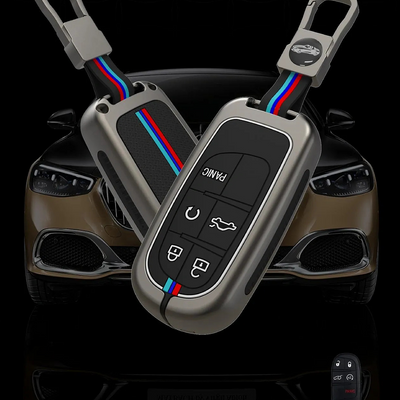 JEEP | ZINC ALLOY + SILICONE CAR KEY CASE | FOR 5 BUTTON KEY