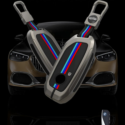 BMW | ZINC ALLOY + SILICONE CAR KEY CASE | FOR 4 BUTTON KEY
