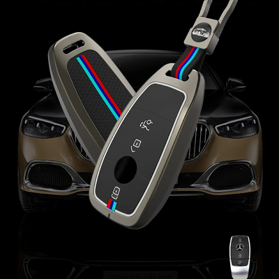 MERCEDES BENZ | ZINC ALLOY + SILICONE CAR KEY CASE | FOR 3 BUTTON KEY