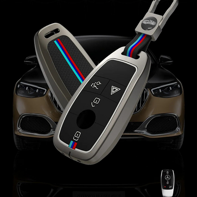 MERCEDES BENZ | ZINC ALLOY + SILICONE CAR KEY CASE | FOR 4 BUTTON KEY