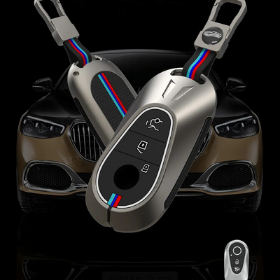 MERCEDES BENZ | ZINC ALLOY + SILICONE CAR KEY CASE | FOR 3 BUTTON KEY