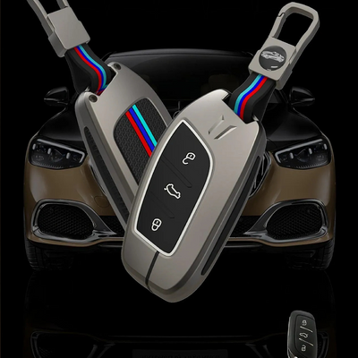 MG | ZINC ALLOY + SILICONE CAR KEY CASE | FOR 3 BUTTON KEY