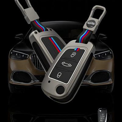 MG | ZINC ALLOY + SILICONE CAR KEY CASE | FOR 3 BUTTON KEY