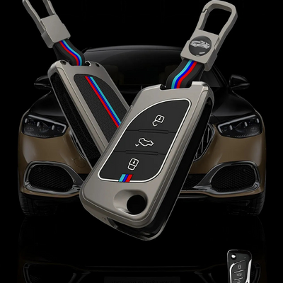 MG | ZINC ALLOY + SILICONE CAR KEY CASE | FOR 3 BUTTON KEY