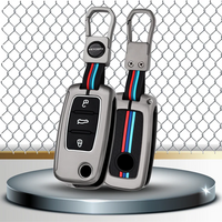 SKODA/VOLKSWAGEN | ZINC ALLOY + SILICONE CAR KEY CASE | FOR 3 BUTTON KEY