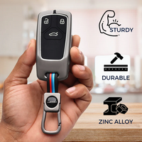 AUDI | ZINC ALLOY + SILICONE CAR KEY CASE |  FOR 3 BUTTON KEY