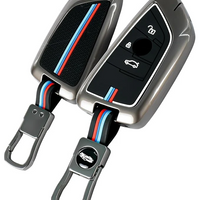 BMW | ZINC ALLOY + SILICONE CAR KEY CASE | FOR 3 BUTTON KEY