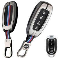 HYUNDAI | ZINC ALLOY + SILICONE CAR KEY CASE | FOR 4 BUTTON KEY