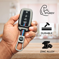 KIA | ZINC ALLOY + SILICONE CAR KEY CASE | FOR 4 BUTTON KEY