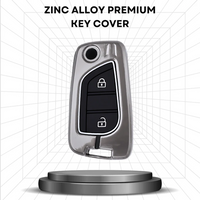 TOYOTA | ZINC ALLOY + SILICONE CAR KEY CASE | FOR 2 BUTTON KEY