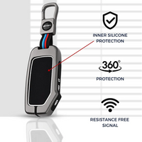 KIA | ZINC ALLOY + SILICONE CAR KEY CASE | FOR 3 BUTTON KEY