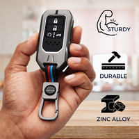 HONDA | ZINC ALLOY + SILICONE CAR KEY CASE | FOR 4 BUTTON KEY