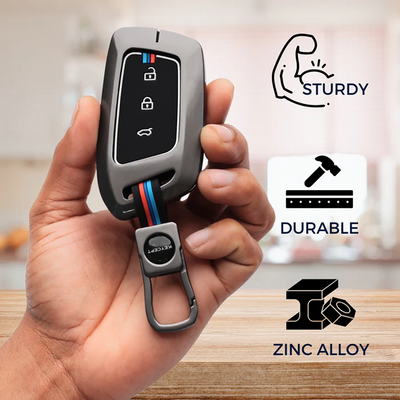 MG | ZINC ALLOY + SILICONE CAR KEY CASE | FOR 3 BUTTON KEY