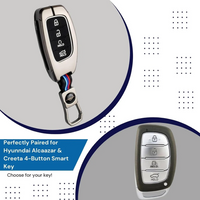 HYUNDAI | ZINC ALLOY + SILICONE CAR KEY CASE | FOR 4 BUTTON KEY