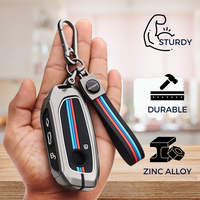 BMW | ZINC ALLOY + SILICONE CAR KEY CASE | FOR 4 BUTTON KEY