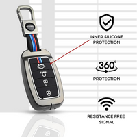 KIA | ZINC ALLOY + SILICONE CAR KEY CASE | FOR 4 BUTTON KEY