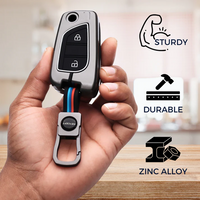 TOYOTA | ZINC ALLOY + SILICONE CAR KEY CASE | FOR 2 BUTTON KEY