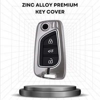 TOYOTA | ZINC ALLOY + SILICONE CAR KEY CASE | FOR 3 BUTTON KEY