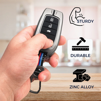 TOYOTA | ZINC ALLOY + SILICONE CAR KEY CASE | FOR 3 BUTTON KEY