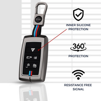RANGE ROVER | ZINC ALLOY + SILICONE CAR KEY CASE | FOR 5 BUTTON KEY
