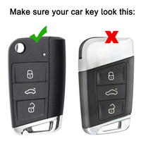 SKODA/VOLKSWAGEN | ZINC ALLOY + SILICONE CAR KEY CASE | FOR 3 BUTTON KEY