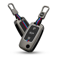 SKODA/VOLKSWAGEN | ZINC ALLOY + SILICONE CAR KEY CASE | FOR 3 BUTTON KEY