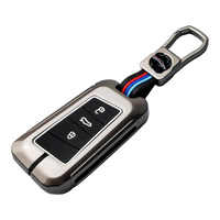 SKODA/VOLKSWAGEN | ZINC ALLOY + SILICONE CAR KEY CASE | FOR 3 BUTTON KEY
