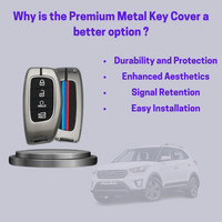 HYUNDAI | ZINC ALLOY + SILICONE CAR KEY CASE | FOR 4 BUTTON KEY