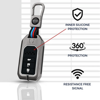 HONDA | ZINC ALLOY + SILICONE CAR KEY CASE | FOR 3 BUTTON KEY