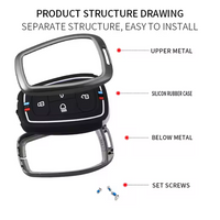 TATA | ZINC ALLOY + SILICONE CAR KEY CASE | FOR 4 BUTTON KEY