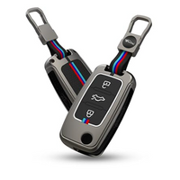 SKODA/VOLKSWAGEN | ZINC ALLOY + SILICONE CAR KEY CASE | FOR 3 BUTTON KEY