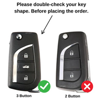 TOYOTA | ZINC ALLOY + SILICONE CAR KEY CASE | FOR 3 BUTTON KEY