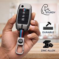 KIA | ZINC ALLOY + SILICONE CAR KEY CASE | FOR 3 BUTTON KEY