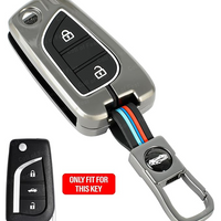 TOYOTA | ZINC ALLOY + SILICONE CAR KEY CASE | FOR 2 BUTTON KEY
