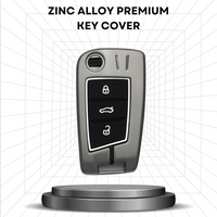 SKODA/VOLKSWAGEN | ZINC ALLOY + SILICONE CAR KEY CASE | FOR 3 BUTTON KEY