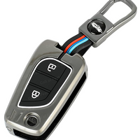 TOYOTA | ZINC ALLOY + SILICONE CAR KEY CASE | FOR 2 BUTTON KEY