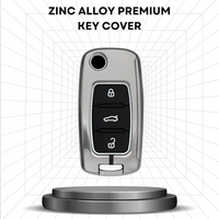 SKODA/VOLKSWAGEN | ZINC ALLOY + SILICONE CAR KEY CASE | FOR 3 BUTTON KEY