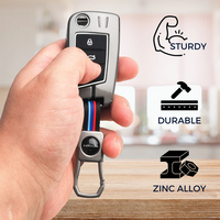 SKODA/VOLKSWAGEN | ZINC ALLOY + SILICONE CAR KEY CASE | FOR 3 BUTTON KEY