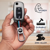 SKODA/VOLKSWAGEN | ZINC ALLOY + SILICONE CAR KEY CASE | FOR 3 BUTTON KEY